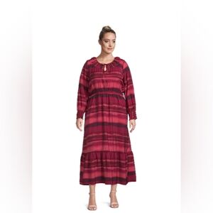 NWT Terra & Sky Peasant LS Maxi Dress (Plus Sizes)